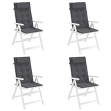Highback Chair Cushions 4 pcs Anthracite Oxford Fabric - Top-Down View