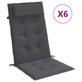 Highback Chair Cushions 6 pcs Anthracite Oxford Fabric