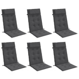 Highback Chair Cushions 6 pcs Anthracite Oxford Fabric
