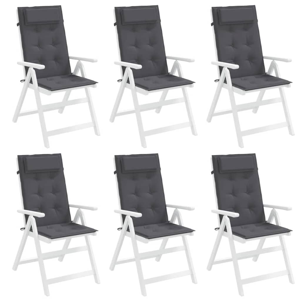 Highback Chair Cushions 6 pcs Anthracite Oxford Fabric