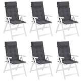 Highback Chair Cushions 6 pcs Anthracite Oxford Fabric