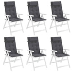 Highback Chair Cushions 6 pcs Anthracite Oxford Fabric