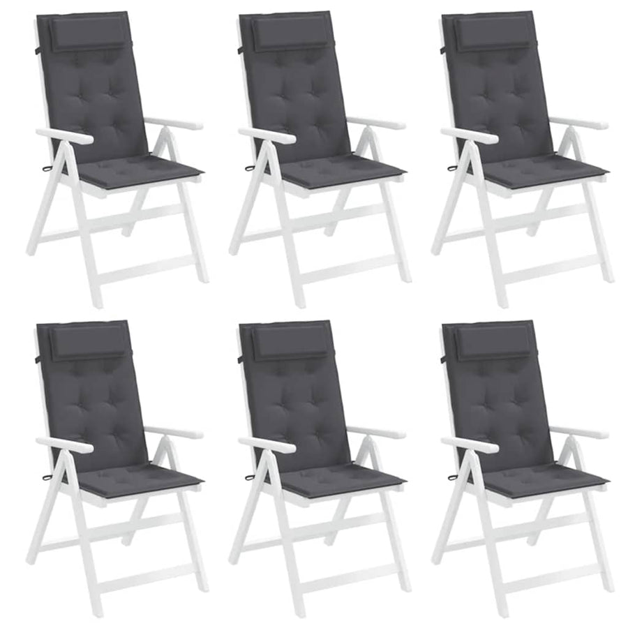 Highback Chair Cushions 6 pcs Anthracite Oxford Fabric