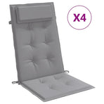 Highback Chair Cushions 4 pcs Grey Oxford Fabric
