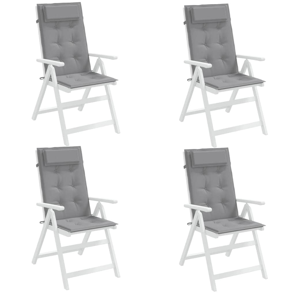 Highback Chair Cushions 4 pcs Grey Oxford Fabric