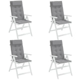 Highback Chair Cushions 4 pcs Grey Oxford Fabric