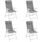 Highback Chair Cushions 4 pcs Grey Oxford Fabric
