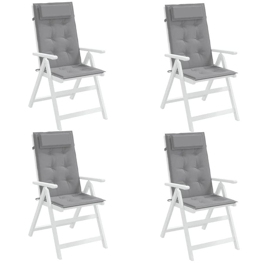 Highback Chair Cushions 4 pcs Grey Oxford Fabric