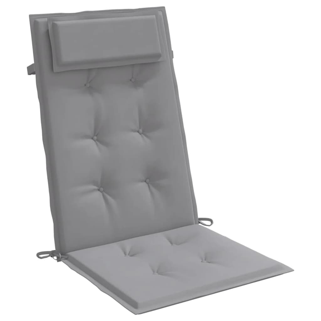 Highback Chair Cushions 4 pcs Grey Oxford Fabric