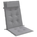 Highback Chair Cushions 4 pcs Grey Oxford Fabric