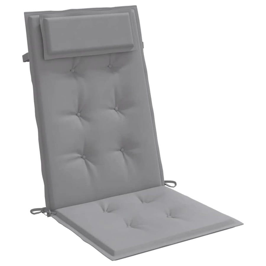 Highback Chair Cushions 4 pcs Grey Oxford Fabric