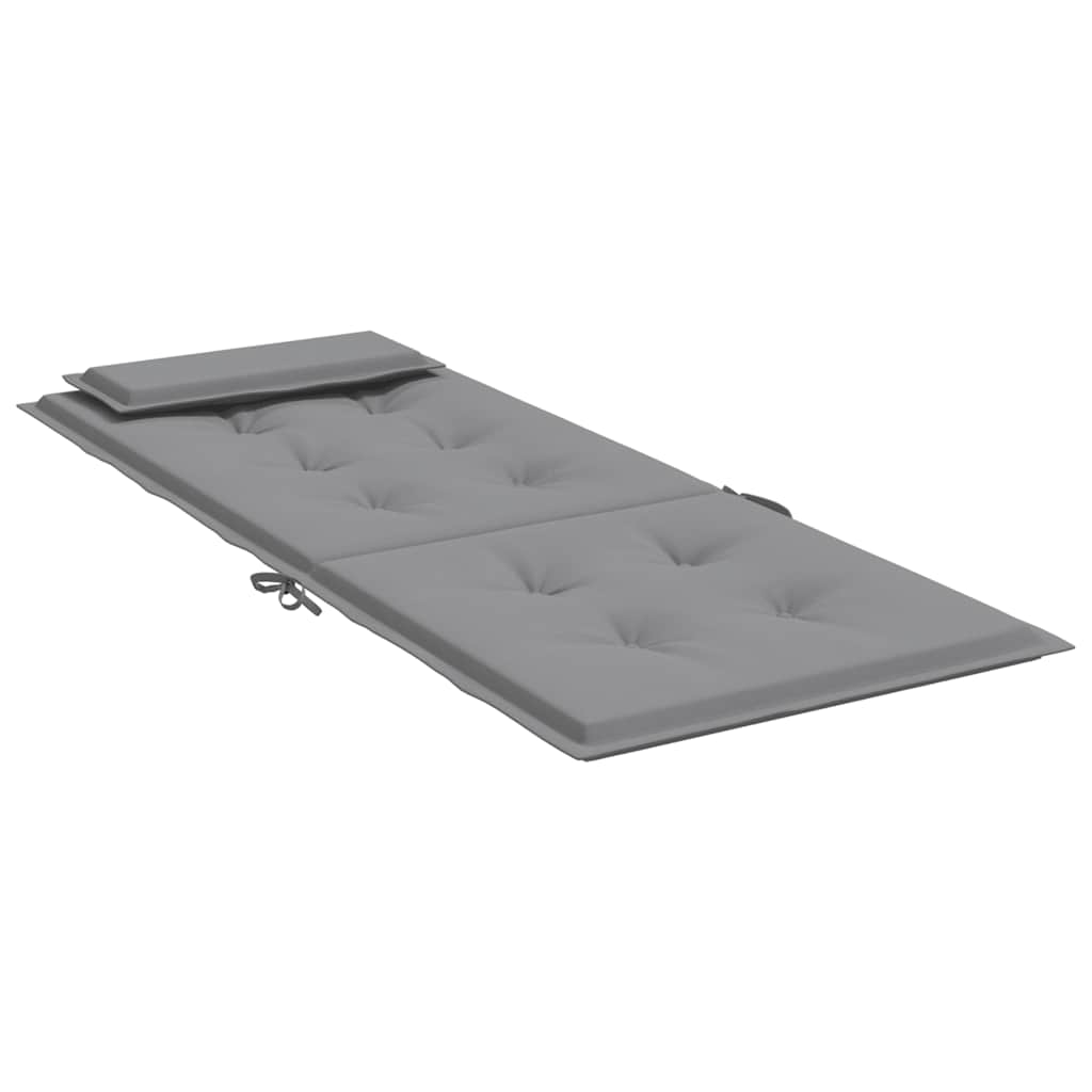 Highback Chair Cushions 4 pcs Grey Oxford Fabric