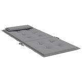 Highback Chair Cushions 4 pcs Grey Oxford Fabric - Rear View