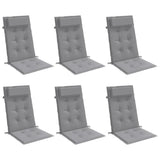Highback Chair Cushions 6 pcs Grey Oxford Fabric