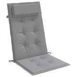 Highback Chair Cushions 6 pcs Grey Oxford Fabric - 45-Degree Angle