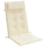 Highback Chair Cushions 6 pcs Cream Oxford Fabric - 45-Degree Angle