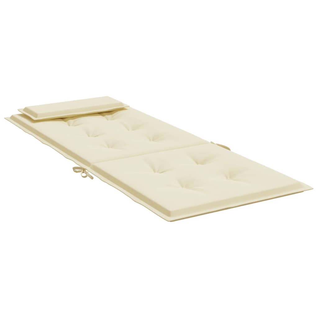 Highback Chair Cushions 6 pcs Cream Oxford Fabric
