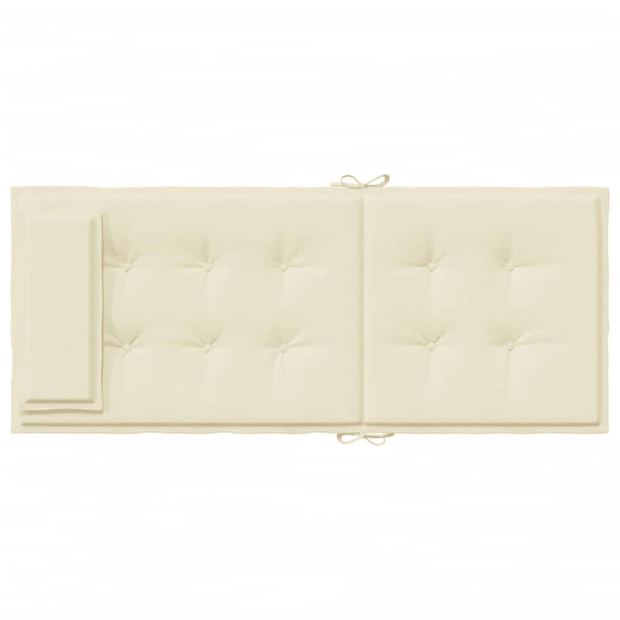 Highback Chair Cushions 6 pcs Cream Oxford Fabric