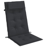 Highback Chair Cushions 6 pcs Black Oxford Fabric - 45-Degree Angle