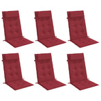Highback Chair Cushions 6 pcs Wine Red Oxford Fabric