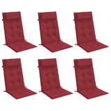 Highback Chair Cushions 6 pcs Wine Red Oxford Fabric - Side View