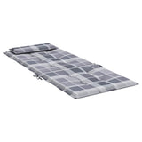 Highback Chair Cushions 6 pcs Grey Check Oxford Fabric - Rear View