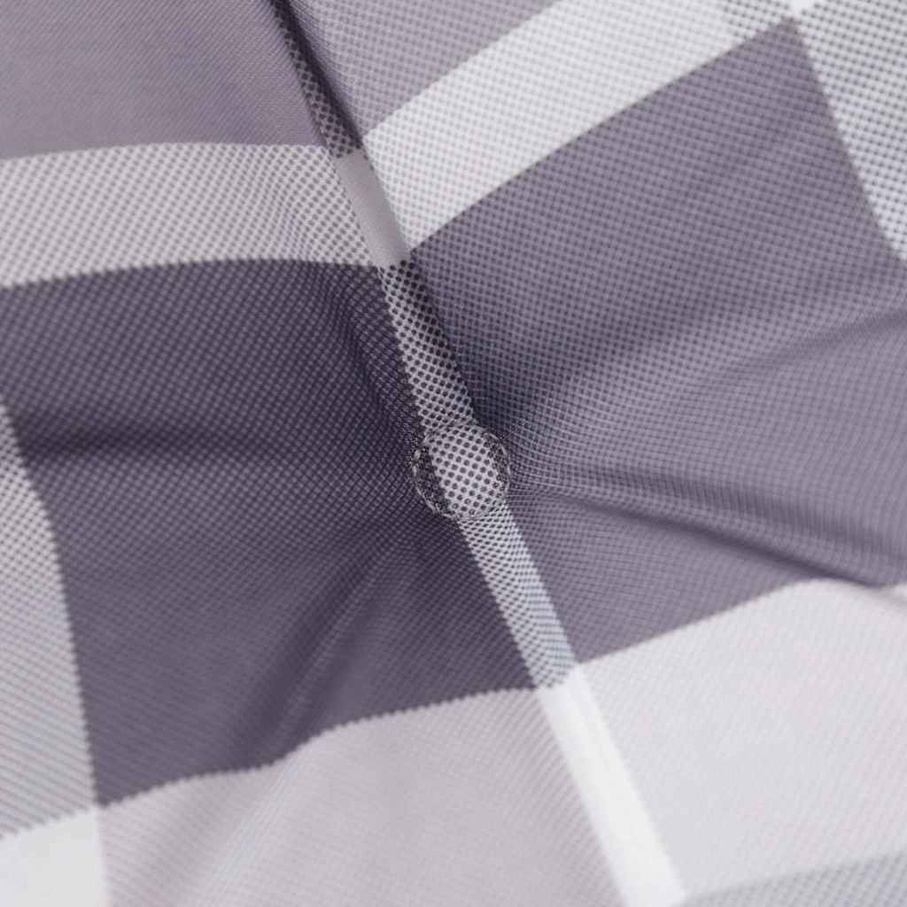 Highback Chair Cushions 6 pcs Grey Check Oxford Fabric