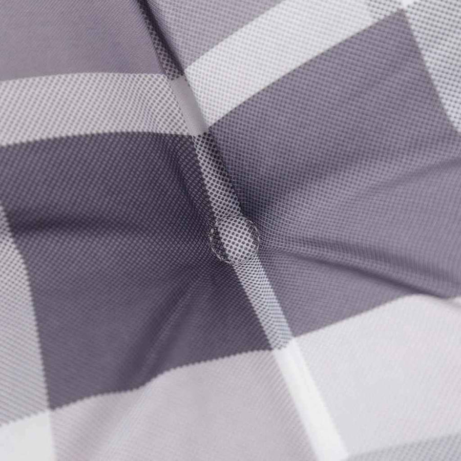 Highback Chair Cushions 6 pcs Grey Check Oxford Fabric