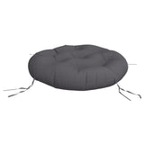 Round Cushion Anthracite Ø 60 x11 cm Oxford Fabric - Top-Down View