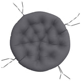 Round Cushion Anthracite Ø 100 x11 cm Oxford Fabric - Front View