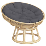 Round Cushion Anthracite Ø 100 x11 cm Oxford Fabric - Side View