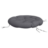 Round Cushion Anthracite Ø 100 x11 cm Oxford Fabric - Top-Down View