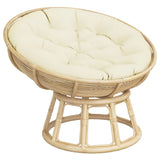 Round Cushion Cream Ø 100 x11 cm Oxford Fabric - Side View