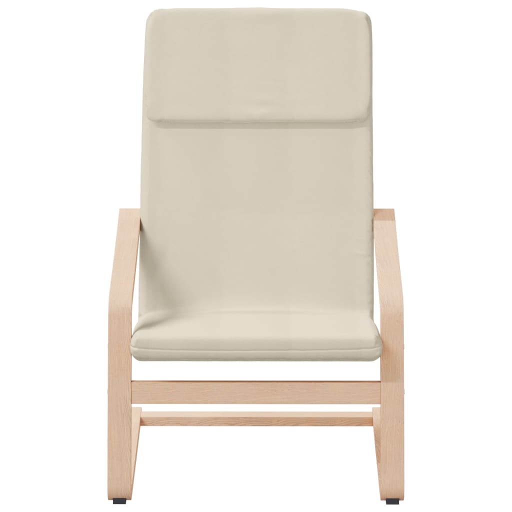 Relaxing Chair with Footstool Cream Fabric