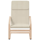 Relaxing Chair with Footstool Cream Fabric