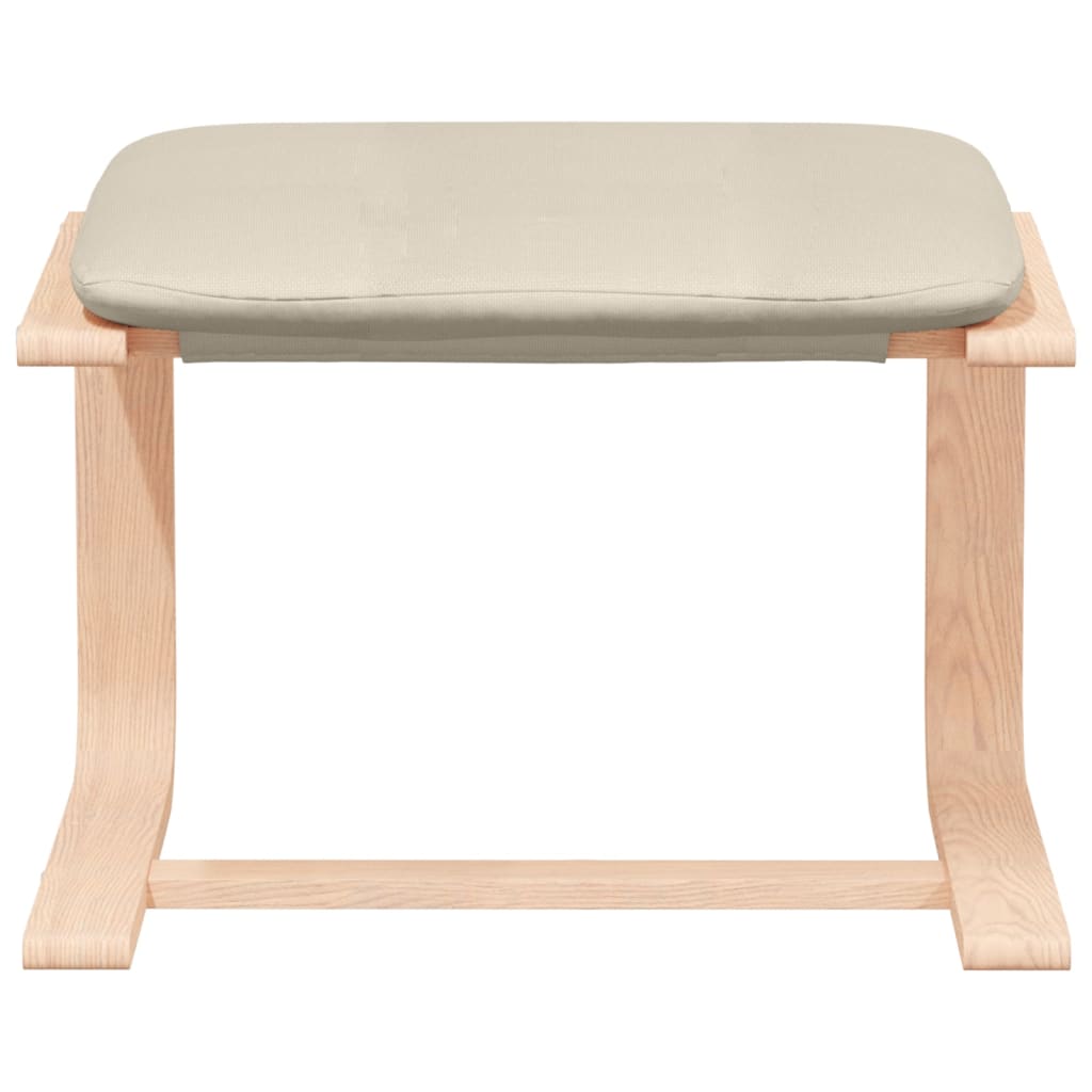 Relaxing Chair with Footstool Cream Fabric