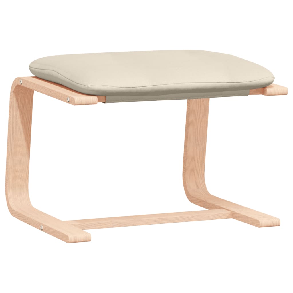 Relaxing Chair with Footstool Cream Fabric