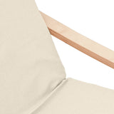 Relaxing Chair with Footstool Cream Fabric - Low Angle