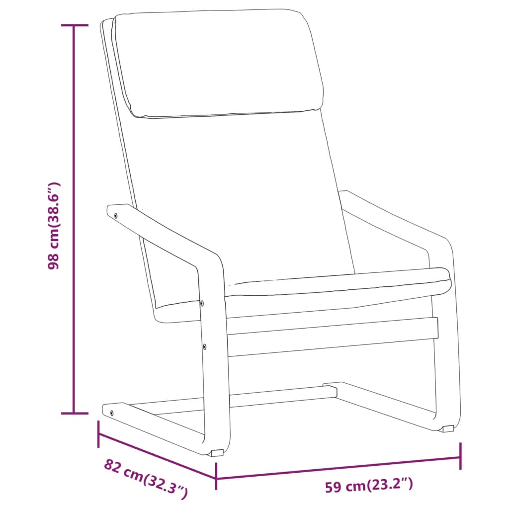 Relaxing Chair with Footstool Cream Fabric