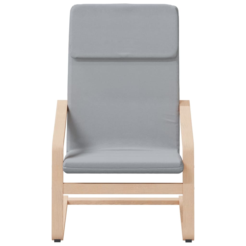 Relaxing Chair with Footstool Light Grey Fabric