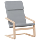 Relaxing Chair with Footstool Light Grey Fabric