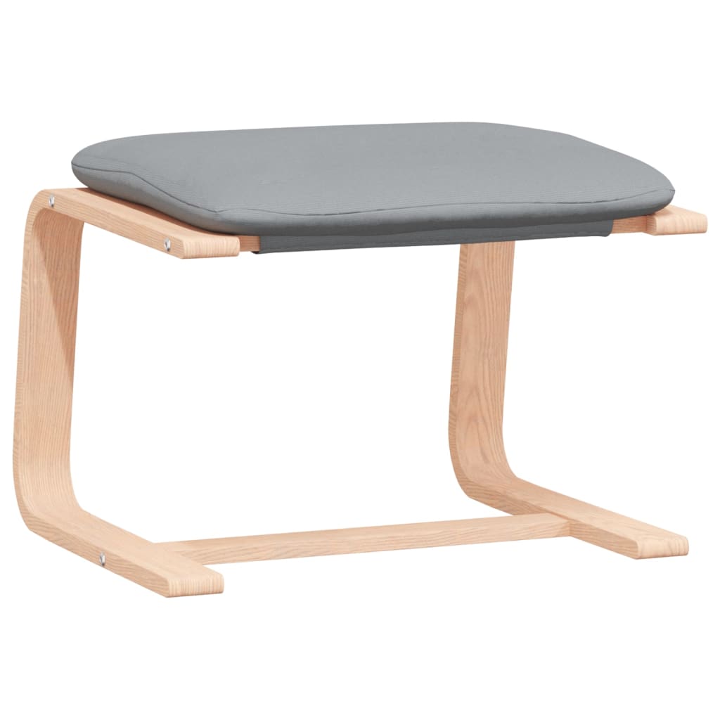 Relaxing Chair with Footstool Light Grey Fabric