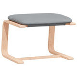 Relaxing Chair with Footstool Light Grey Fabric - Rear View