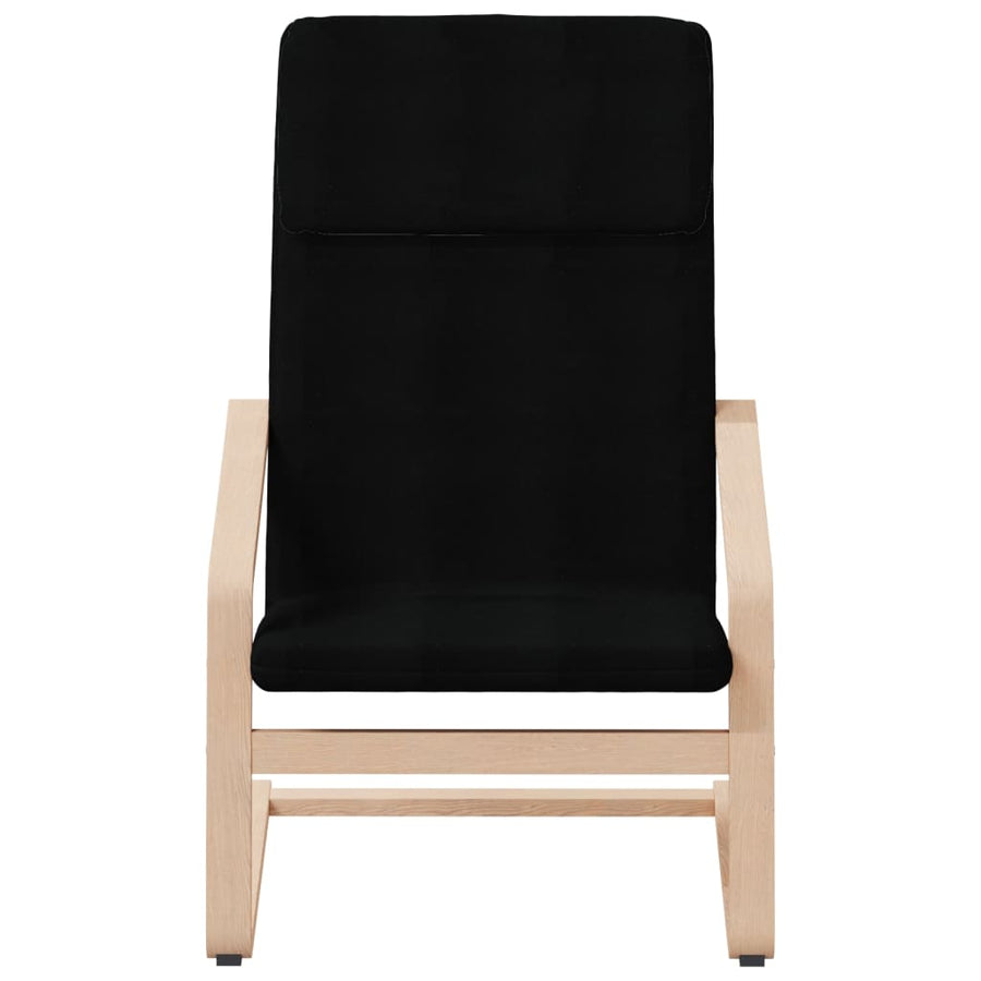 Relaxing Chair with Footstool Black Fabric