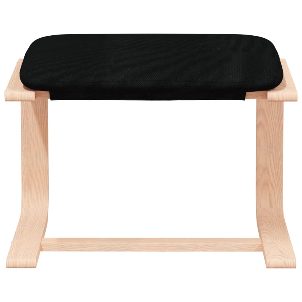 Relaxing Chair with Footstool Black Fabric