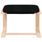 Relaxing Chair with Footstool Black Fabric