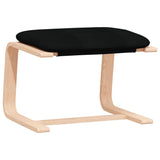 Relaxing Chair with Footstool Black Fabric - Close-Up Angle