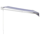 Retractable Awning Blue and White 3x2.5 m Fabric and Aluminium