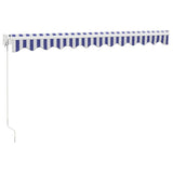 Retractable Awning Blue and White 3.5x2.5 m Fabric and Aluminium - Rear View