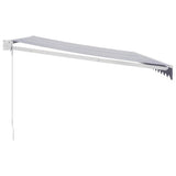 Retractable Awning Blue and White 4x3 m Fabric and Aluminium